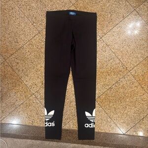 Adidas Kids Black and White Logo Leggings